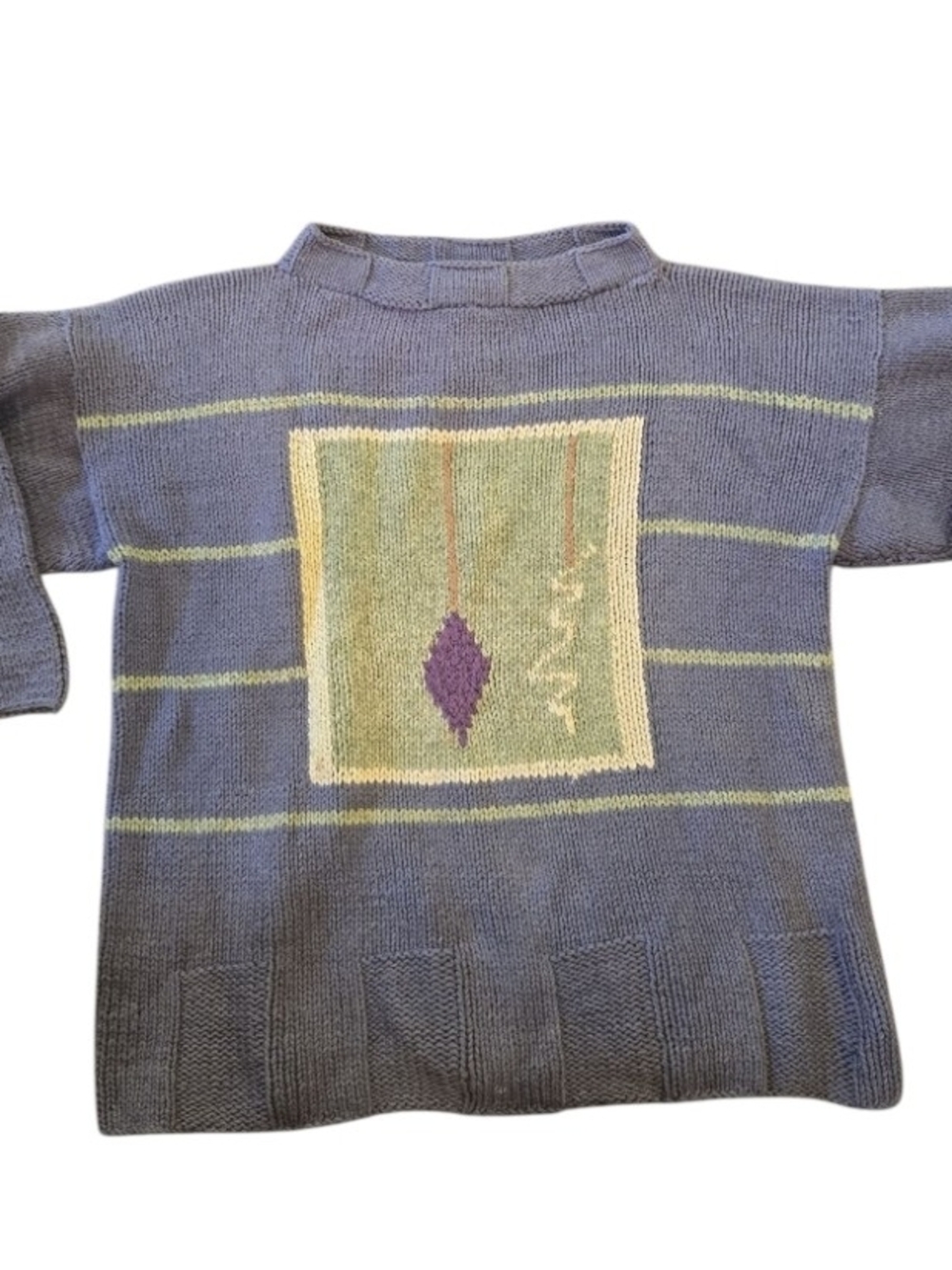 Robin Richman hand-knit crewneck sweater RARE VINTAGE L/XL